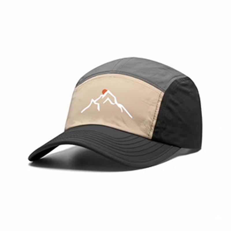1Pc Trendy Outdoor Style Patchwork Baseball Cap, Mountain Sunrise Design, Outdoor Aesthetics, Adjustable Hat, Suitable for Street Style Outfits