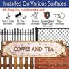 2D Flat Art Aluminum Sign, A Beautiful Decorative Item with "COFFEE AND TEA" Written On It, Can Be Used In Living Rooms, Farmhouses, Gardens, Dining