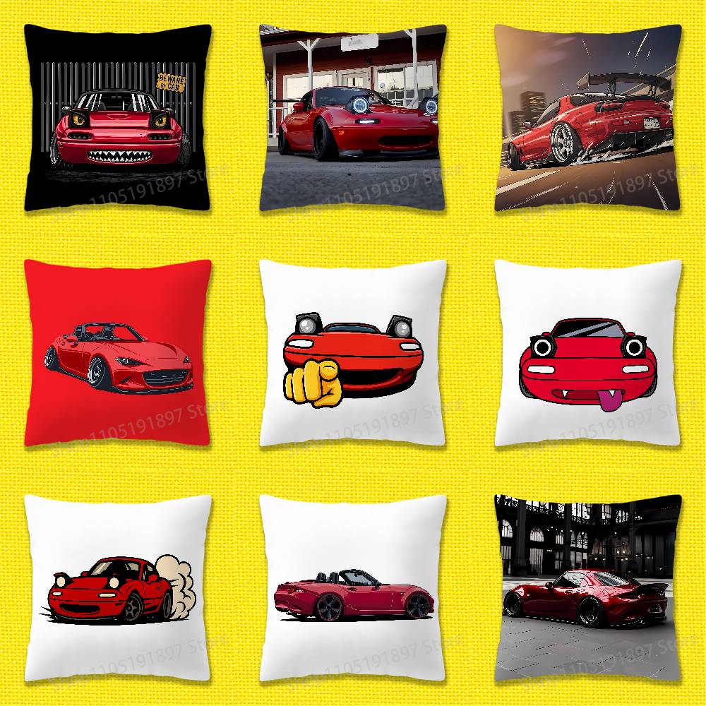 M-Mazda M-MX5 Car Throw Pillow Case For 45x45cm 40x40cm 55x55cm 50x50cm 30x30cm Square Car Pillowcase Shell