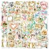 New 56 Small Fresh Retro Wedding Flowers Stickers Watercolor Flowers Wedding Creative Decoration Materials Stickers