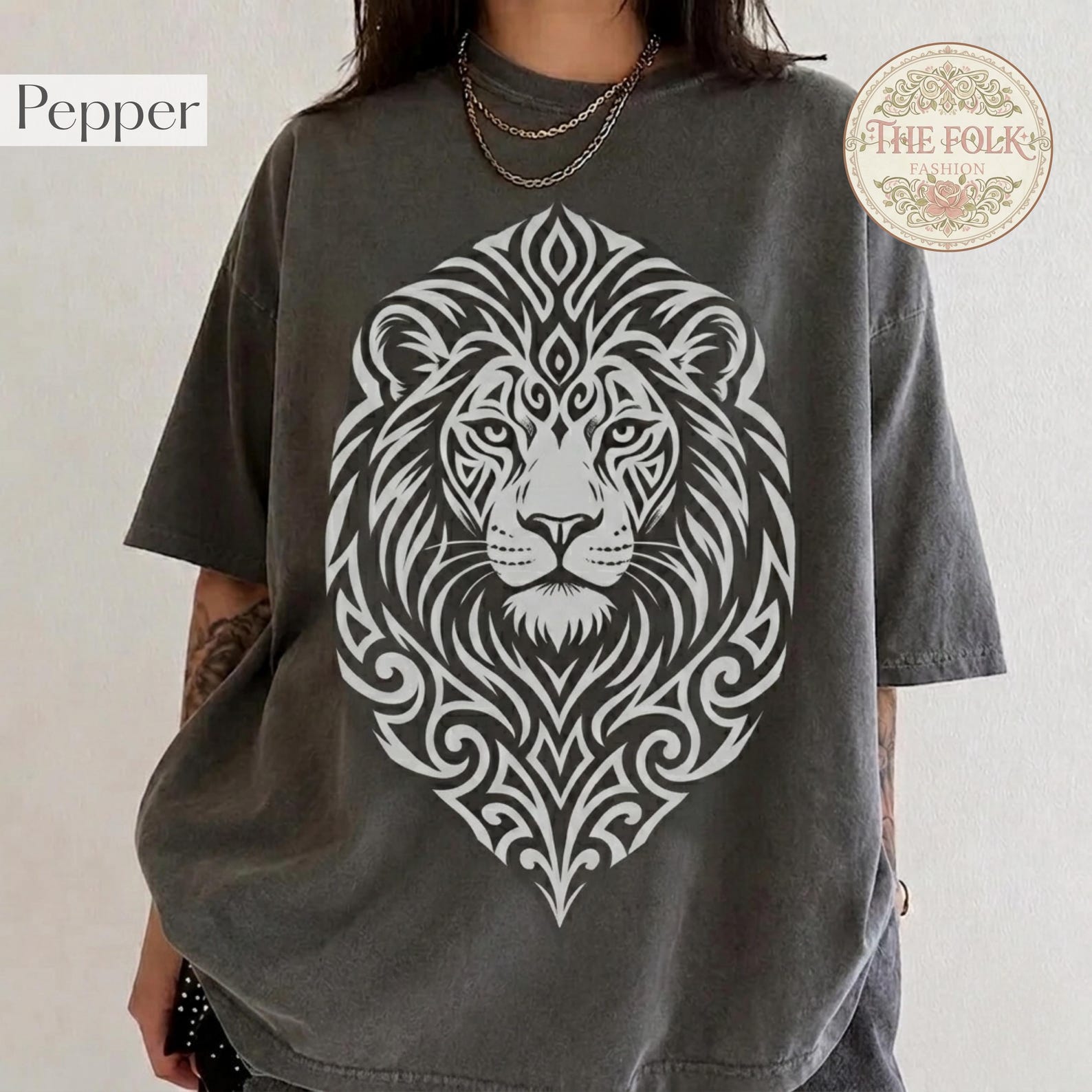 Tribal Lion Shirt, Retro Geometric Lion Tee, Mens Muscle Shirt, Vintage Lion Shirt, Comfort Colors Summer Shirt, Lion Graphic Tee M