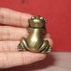Brass Small Frog Miniatures Figurines Vintage Handmade Copper Animal Ornaments Home Decor Living Room Desktop Decorations Crafts