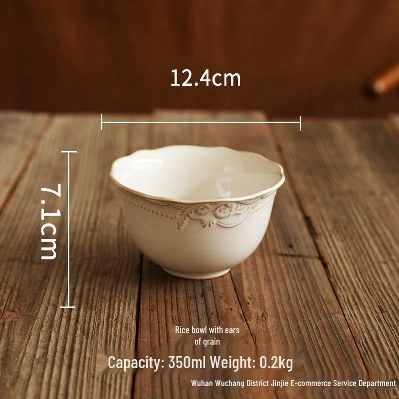 Retro Chinese High-Temperature Resistant Ceramic Bowl – Versatile for Rice, Noodles, Desserts, Soups