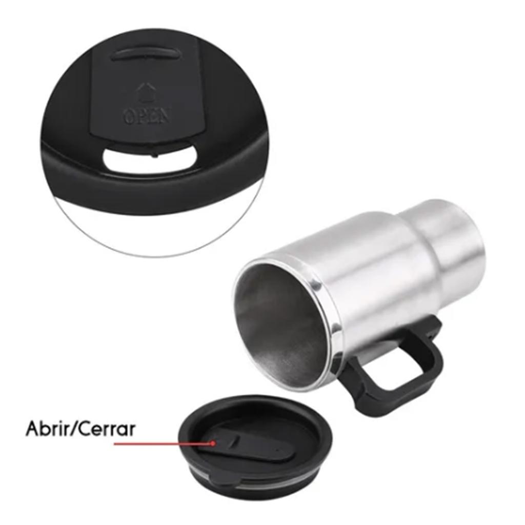 12V Car Heating Cup Large Capacity Leak Proof Steel Cigarette Lighter Heating Mug for Vehicles