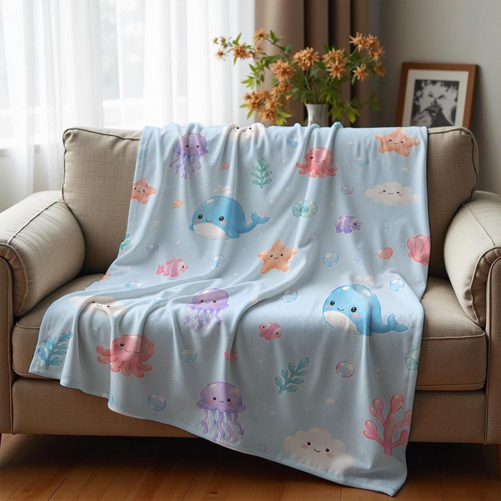 Juicy Cherry Anime Cartoon Flannel Blanket Soft Warm Throw for Bedroom Sofa Car Kids Holiday Gift