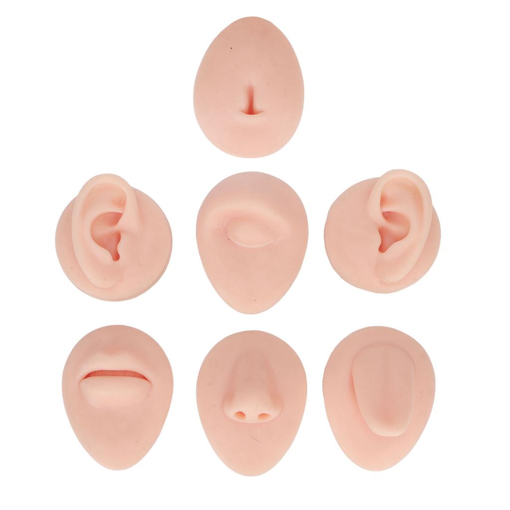 Modello di Simulazione in Silicone per Esercitazione Corporea, Modello in Silicone per Orecchio, Occhio, Naso, Bocca, Lingua e Ombelico per Principianti