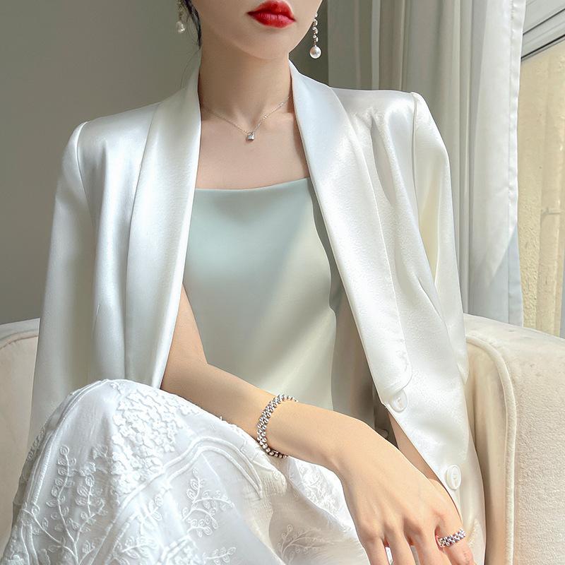 Women's Sleeveless Bandeau Top Off-The-Shoulder Elegant Satin Camisole