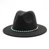 Chain Woolen British Retro Jazz Hat Big-Brimmed Top Hat Woolen Hat Retro Big-Brimmed Hat White Top Hat