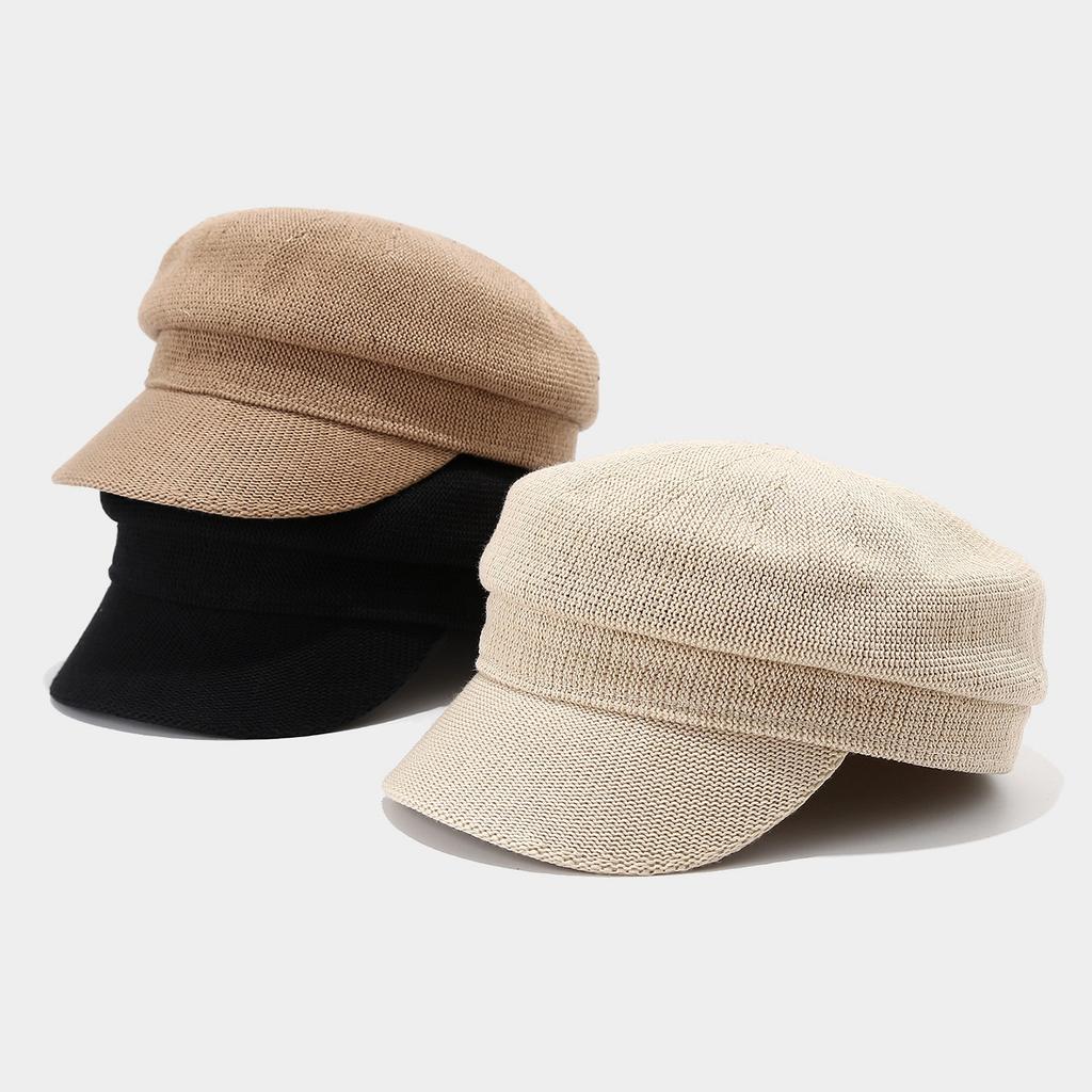 Women's Summer 2025 New Sun Protection Hat, Korean-style Ins Naval Cap, Breathable Straw Flat Top