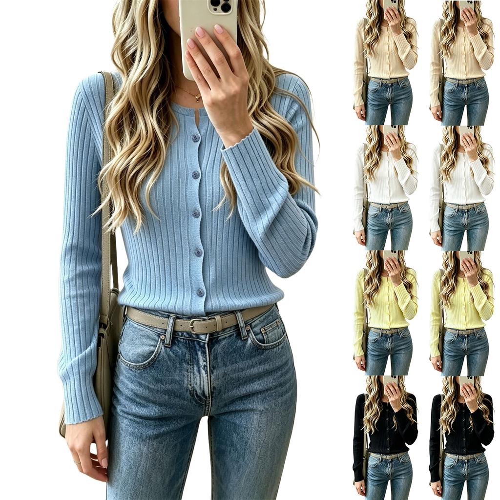 Women's Lightweight Button Front Knit Cardigan Sweater for Everyday Casual Wear