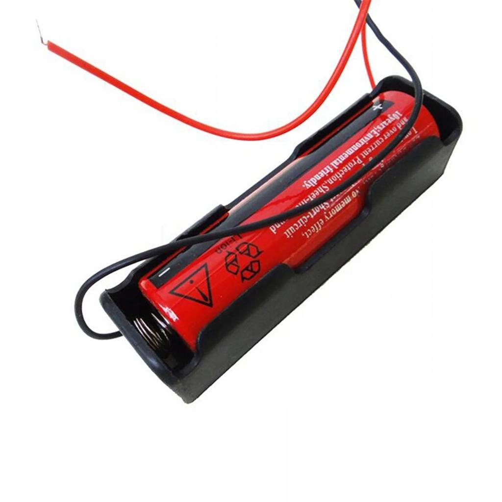 Rosfix Koszyk Na Baterię 1 X 18650 – Otwarty Pojemnik Z Przewodem 100mm | Wymiary 7,5 Cm X 2 Cm X 1,8 Cm | Idealny Do Projektów DIY