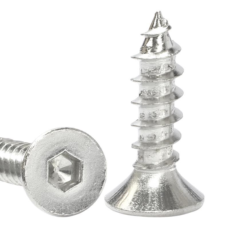 Grade 8.8 Nickel-Plated Countersunk Flat Head Hexagon Socket Self-Tapping Screws M2-M6.