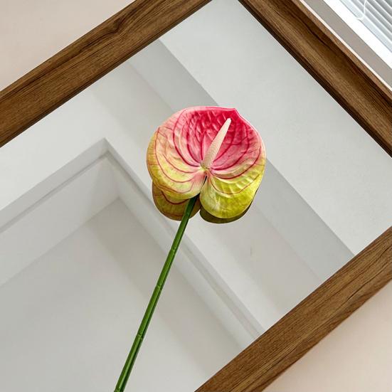 Artificial Anthurium Flower 24.4 Inch Real Touch Fake Flower for DIY Wedding Bouquets Floral Arrangements Bridal Shower Party Centerpiece