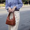Women Retro Shoulder Bag PU Leather Fashion Tote Handbag Solid Color Simple Shoulder Purse Girls Outdoor Daily Bag