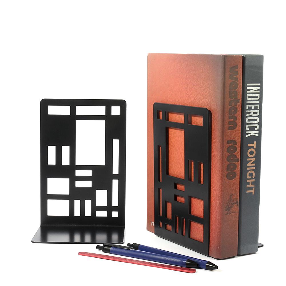 2 Pcs Color Railings Book Ends For Shelves Duty Bookend For Heavy Books Organizer Book Home Bookend Book Rack Holder Stand Shelf