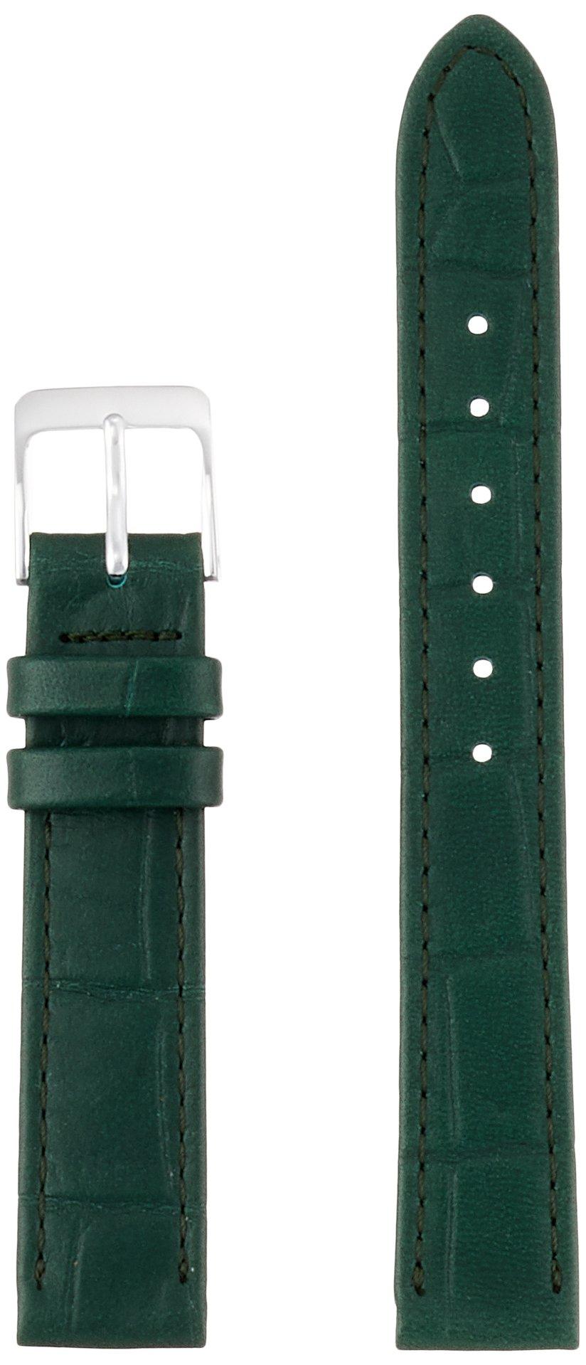 [MIMOSA] MIMOSA Mimosa Watch Band, Embossed Crocodile Leather (Cowhide Embossed/Bamboo Pattern), 15mm, Green CP-G15