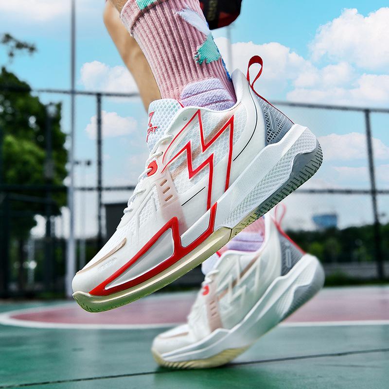 Basketball shoes couple's shock-resistant wear-resistant non-slip breathable actual men's shoes spring and autumn teenagers low-top sports shoes men