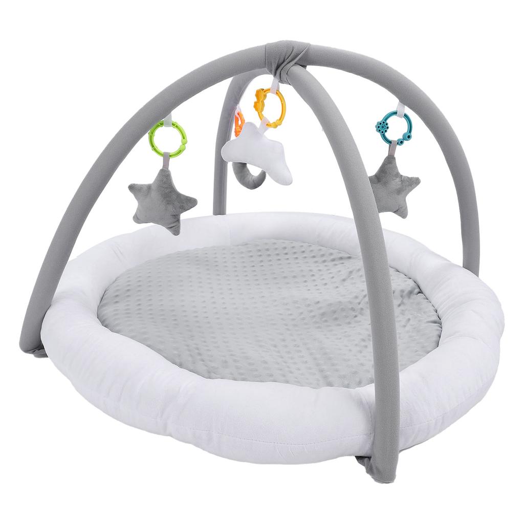 Plush Baby Play Gym Mat Sensory Development Thick Soft Cotton Filling Round Shaped Tummy Time