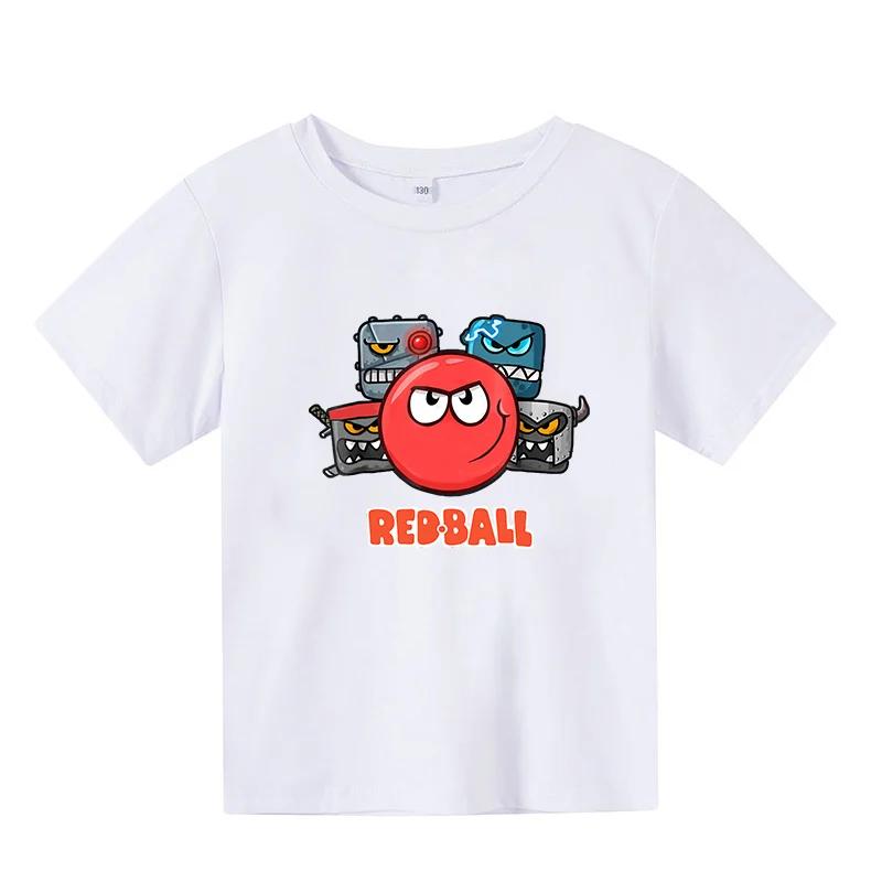 

2025 Детская Милая Одежда С Принтом RED BALL 2RD, Детская Летняя Модная Футболка, Футболки с Мультяшными Персонажами, Повседневные Топы С Коротким Рукавом Для Девочек 160