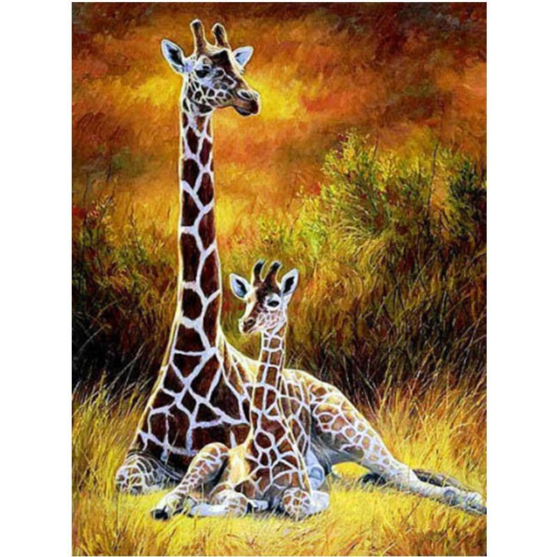 5D DIY Diamond Painting Cute Giraffe Diamond Embroidery Cross Stitch Kit Full Rhinestone Mosaic Home Decor