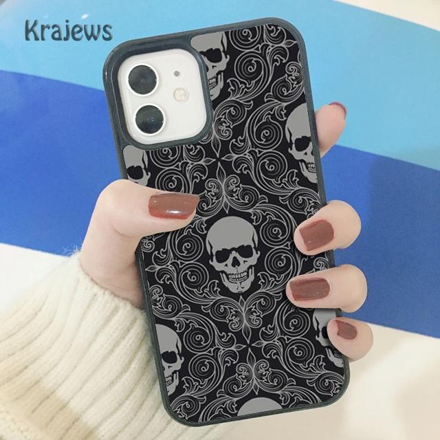Krajews Skulls Bones Skeleton Soft Phone Case Cover For iPhone 17 Air 16 15 14 plus 11 12 13 pro max coque Shell Fundas