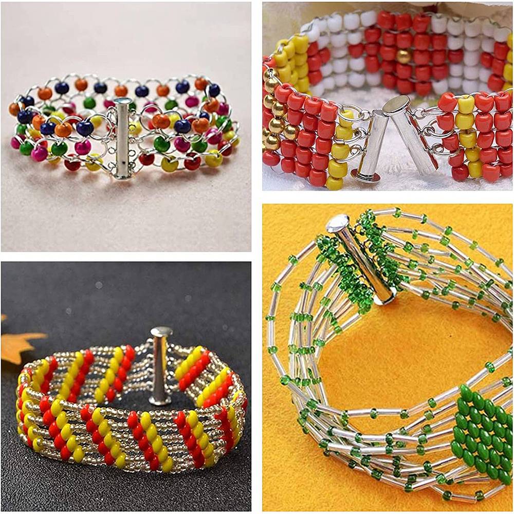 Multi-strand Brass Slide Lock Clasps, Peyote Clasps, Jewelry Accessory, Mixed Color, 6.8x5.2x1.1cm, 10sets/box