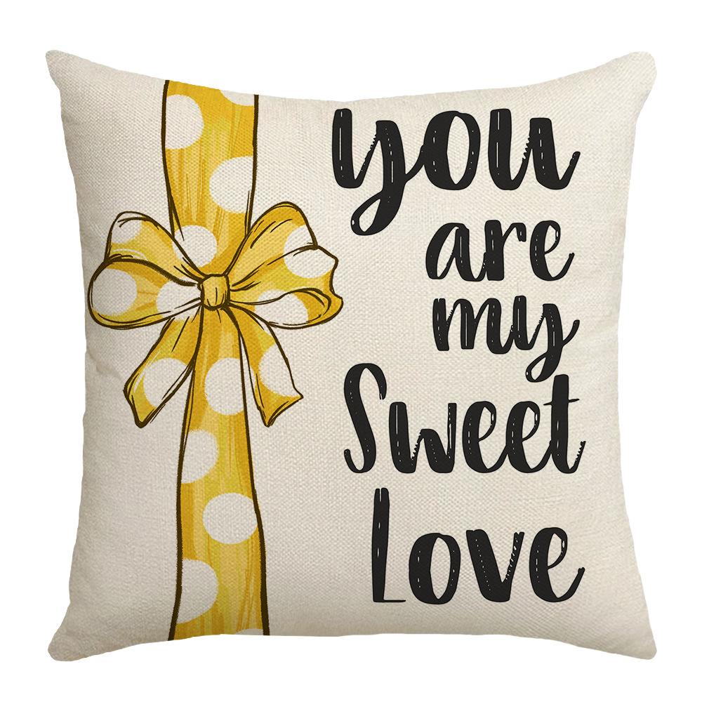 Bee Day Pillow Cartoon Spring and Summer Sofa Pillow Living Room Decoration Sunflower New Printed Pillow Cover