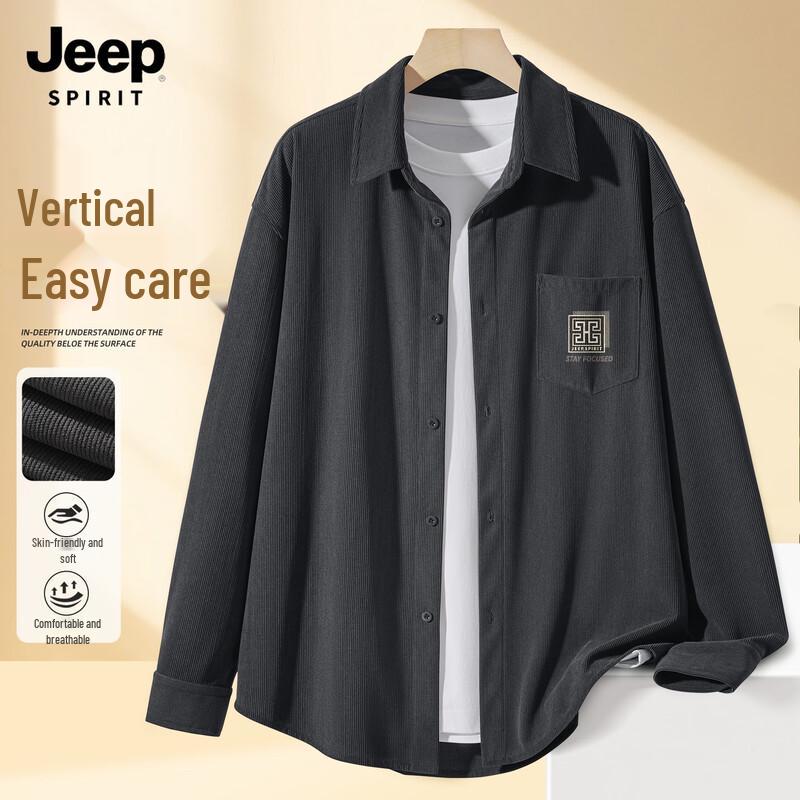 JEEP SPIRIT Men s Corduroy Casual Long Sleeve Shirt Jacket M