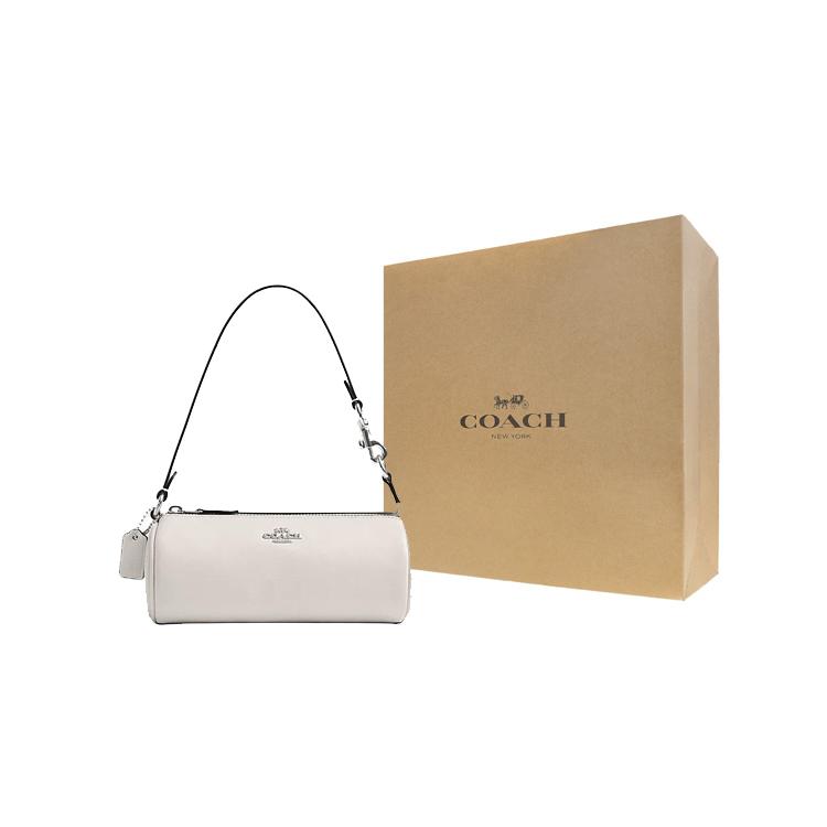 COACH Nolita Cow Leather Cylinder Bag Handbag, Shoulder Bag Small Women's White CR830-SVHA