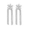 Heavy industry micro-inlaid zircon long fringed earrings women's fashion shiny rhinestone earrings bridal earrings