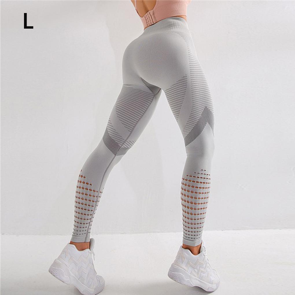 Damen Fitness Leggings Yoga Naht Super Loch Schweißabsorbierend Hose Ausgeschnitten Gehen Joggen Elastisch Lässig Legging Einfarbige