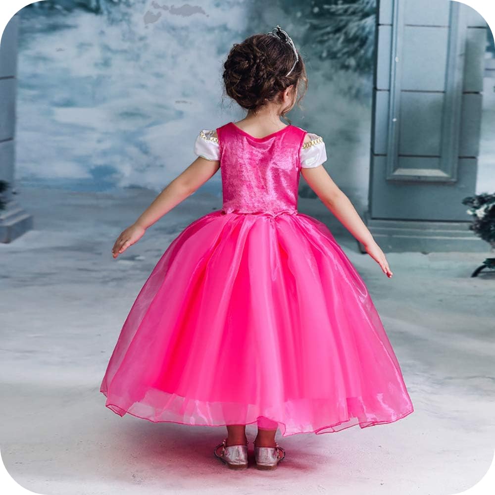 Princess Dress for Kids Cosplay Costume Luxury Set Pink Ribbon Heart Magic Original 120cm NT5012C [CREDIBLE] 9-piece - (Princess Dress, Gloves, Tiara,