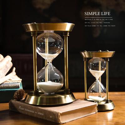 15 Minuten Retro Metall Handwerk Sanduhr Pendel Home Office Desktop Anordnung Ornament Sand Timer Sanduhr Dekoration
