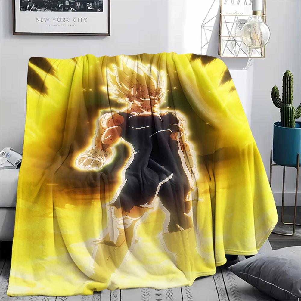 Vegeta Dragon Ball Pattern Flannel Blanket, High Quality Comfortable for All Seasons, Home Decor, Warmth and Comfort, Perfect for Gifts.