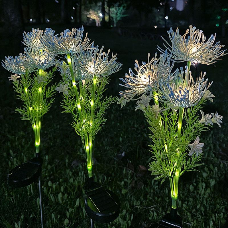 Solar Garden Lights Solar Flowers Lights with Glowing Flowers & Stems Solar Lights Outdoor for Garden Decoration Yard Decor