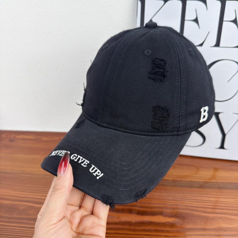 Spring And Summer Soft Top Washed American Ripped Baseball Cap Male And Female Alphabet Embroidered Cap Sun Hat
