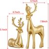 2Pcs Christmas Reindeer Figurines Decorations Resin Sitting & Standing Deer Statues Elk Figurine for Home Table Decor Wine Cabinet (Gold)