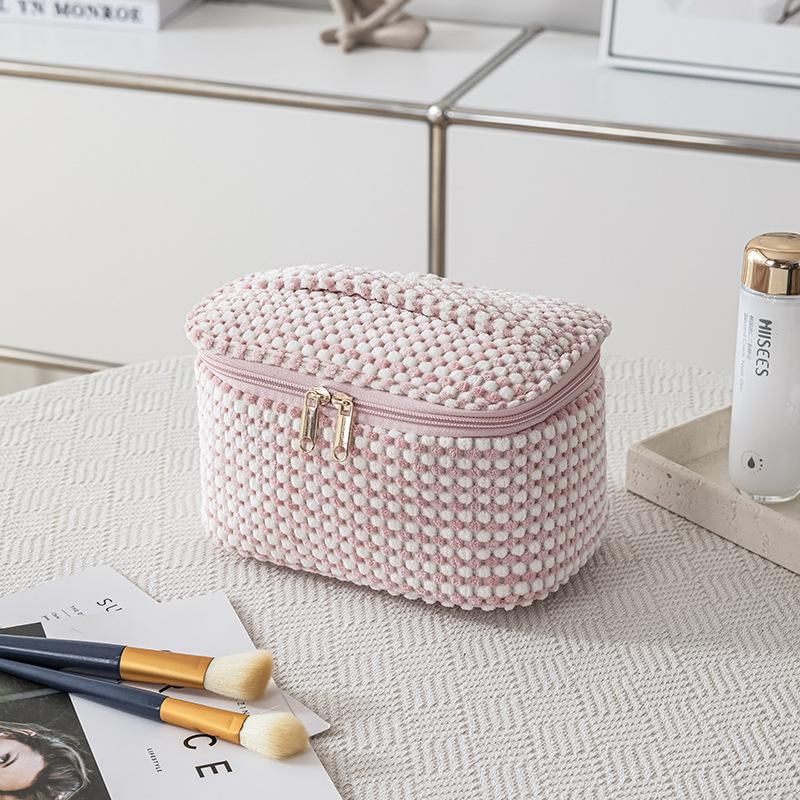Corduroy Cosmetic Bag Travel Portable Lipstick Bag Organizer Handheld Washable Cosmetic Bag