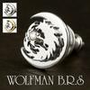 WOLFMAN B.R.S. Wolfman B.R.S. Silver 925 Moon Wolf Stud Earring (Single Earring) Wolf Moon Design for Men