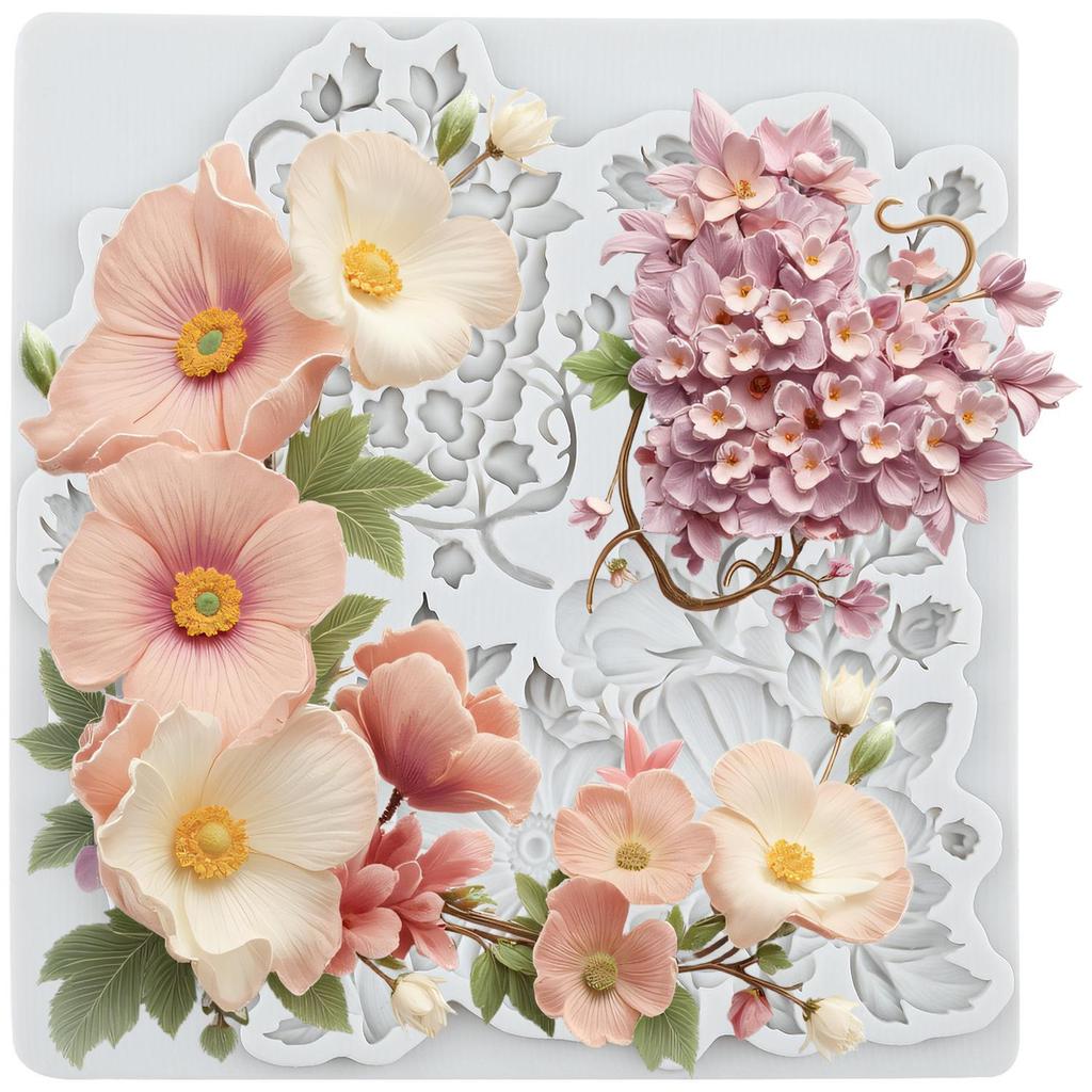 Flower Silicone Molds Chrysanthemum Poppy Flower Fondant Mold Cake Decorating Tools Cupcake Topper Candy Chocolate Gumpaste Mold