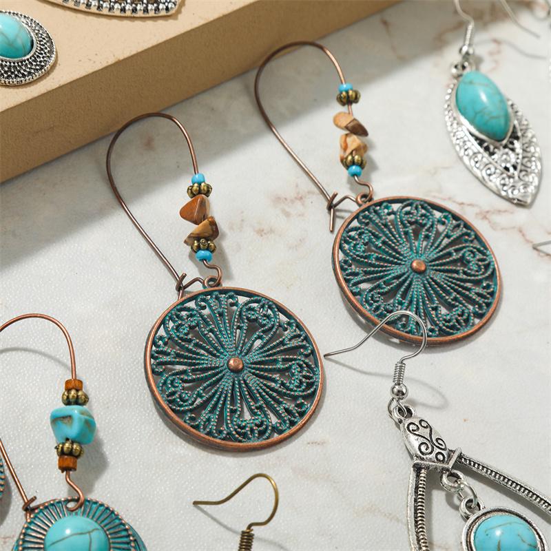 BLINGBAY 2023 Women's Earrings Retro Accessories Fashion Jewelry Accessories Ethnic Turquoise Earrings Bohemian Jewelry Gifts
