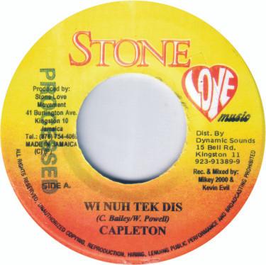 

7-дюймовая пластинка CAPLETON - Wi Nuh Tek Dis NONE Stone Love Musi Jamaica Reggae, Ska & Dub Used