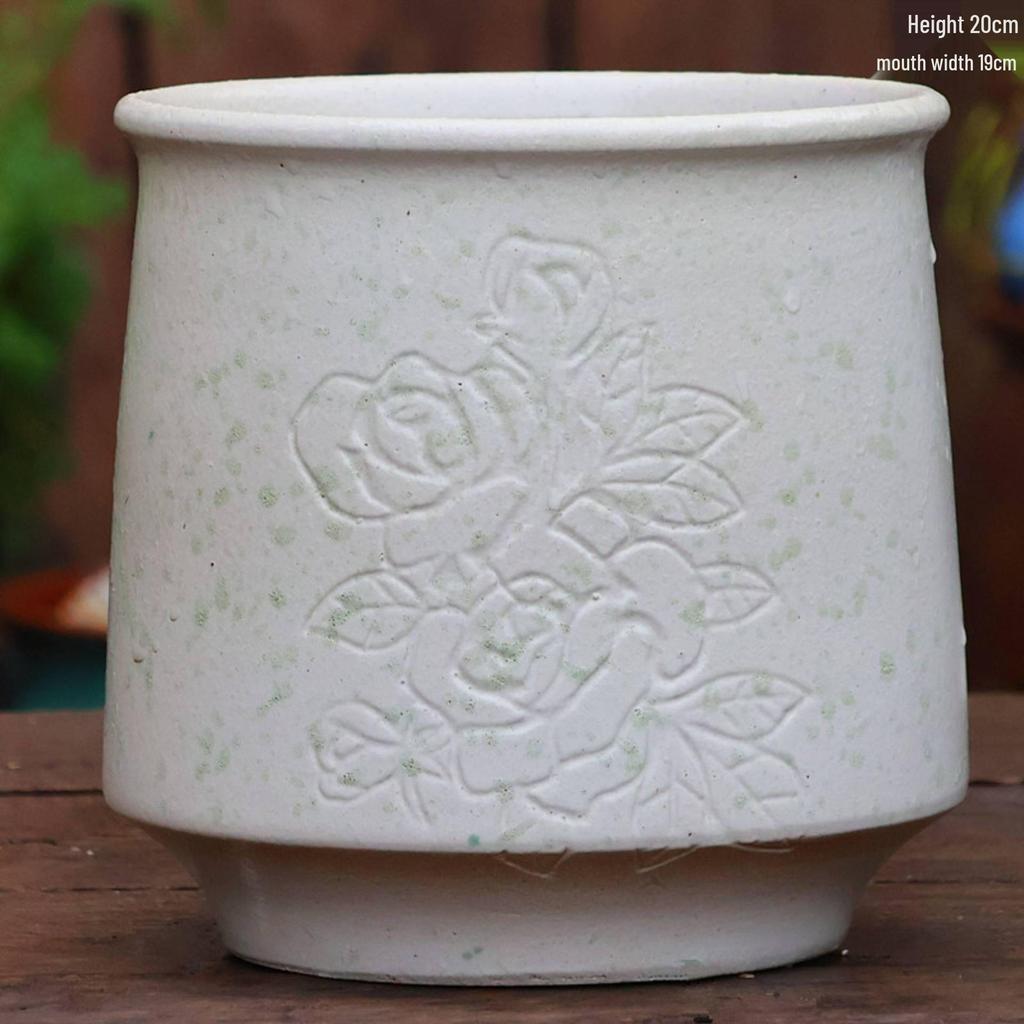 Stor Keramikkruka för Heminredning: Grov keramik för spindelväxt, gullranka, suckulenter och paradisfågelblomma. Perfekt för gröna växter och blommor.