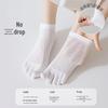 Women's Summer Thin Cotton Antibacterial Five-Toe Breathable Mesh Socks - Split-Toe, Boneless, Short Style.