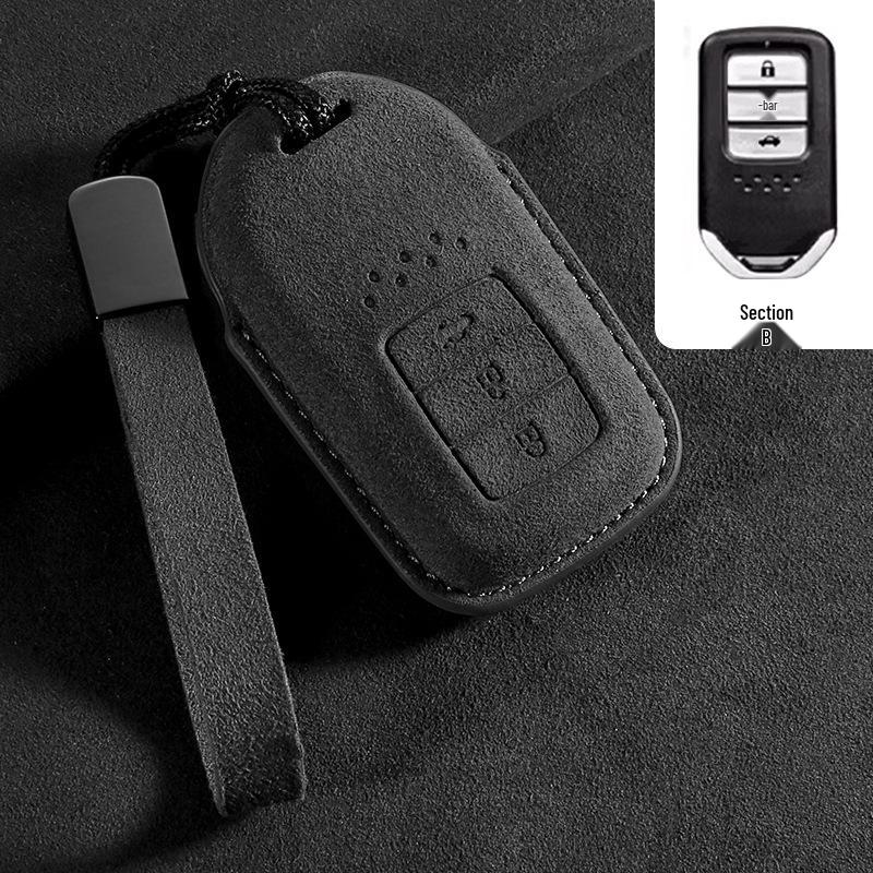 Compatible Car Key Case for Honda CRV, Accord 10th Gen, Civic, XRV, Guandao, Lingpai, Haoying, Binzhi - Cowhide Leather Bag