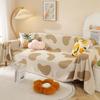 Simple Modern Chenille Sofa Cushion Cute Cartoon Patterned Settee Towels Double Sided Anti Slip Fully Wrapped Couch Decoration