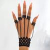 Gothic Style Exaggerated Personality One-Piece Finger Chain Women'S Retro Hollow Tassel Nail Back Chain
