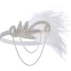 1920S Flapper Dress Accessories Retro Party Props Feather Headband For Wedding Girl  Tassels Headpiece