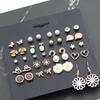 10-Piece Set, Stud Earrings for Female Students, Simple Korean Version, Cute Set Combination, Internet Celebrity Personalized Earrings.