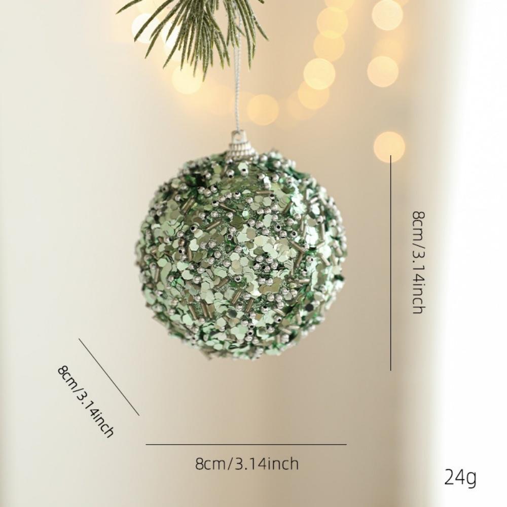 New Green Glitter Sequins Foam Christmas Ball Christmas Tree Hanging Ornaments for Home New Year Christmas Decoration